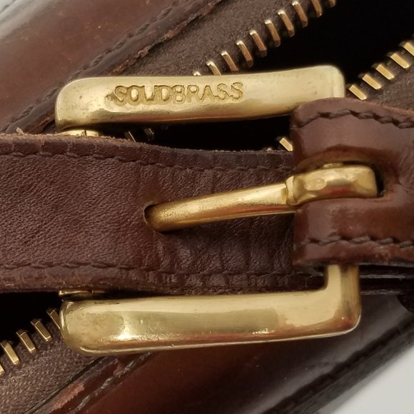 Dooney & Bourke Black & Burnt Cedar Leather Satchel - Vintage - Picture 9 of 16